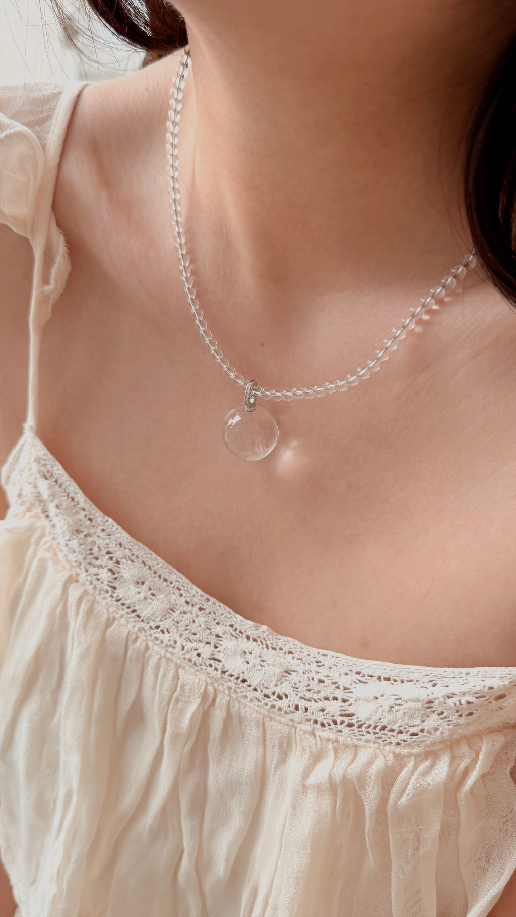 Clear Quartz Beaded Necklace