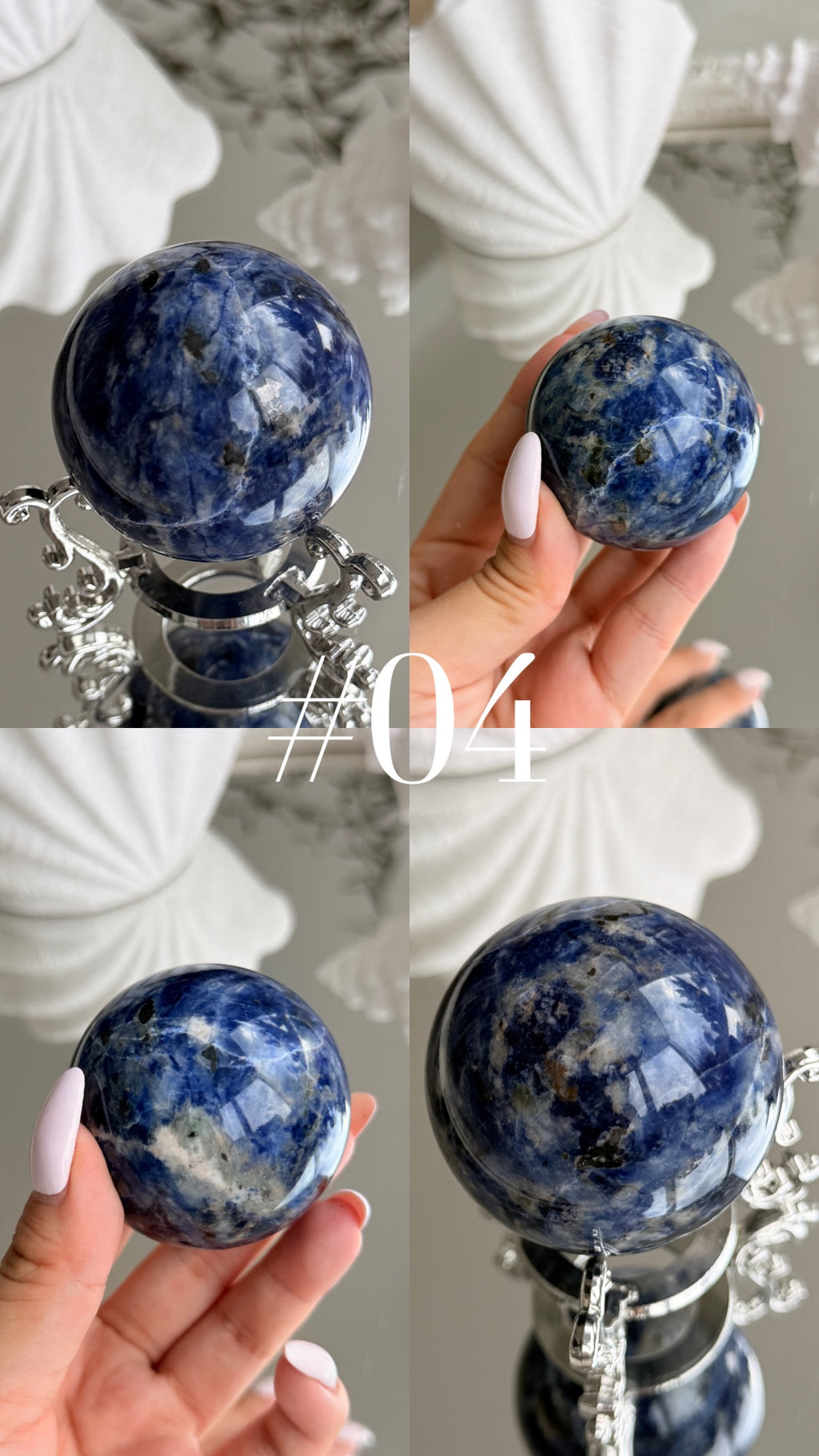 Earth Pattern Sodalite Crystal Sphere