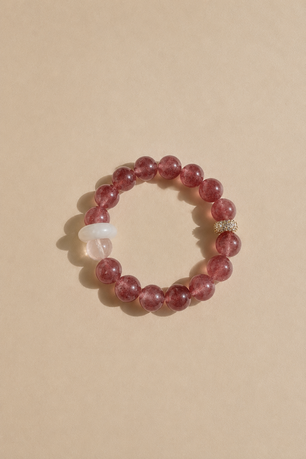 Strawberry Quartz Crystal Bracelet