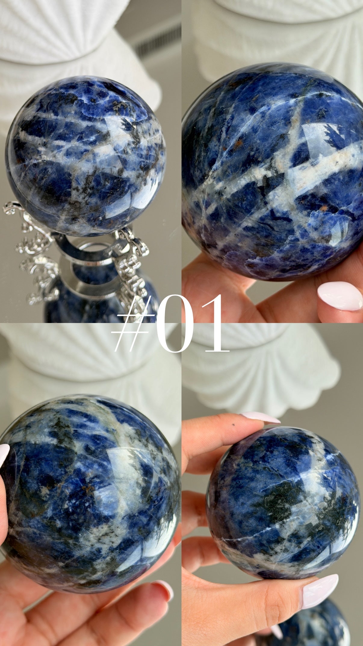 Earth Pattern Sodalite Crystal Sphere