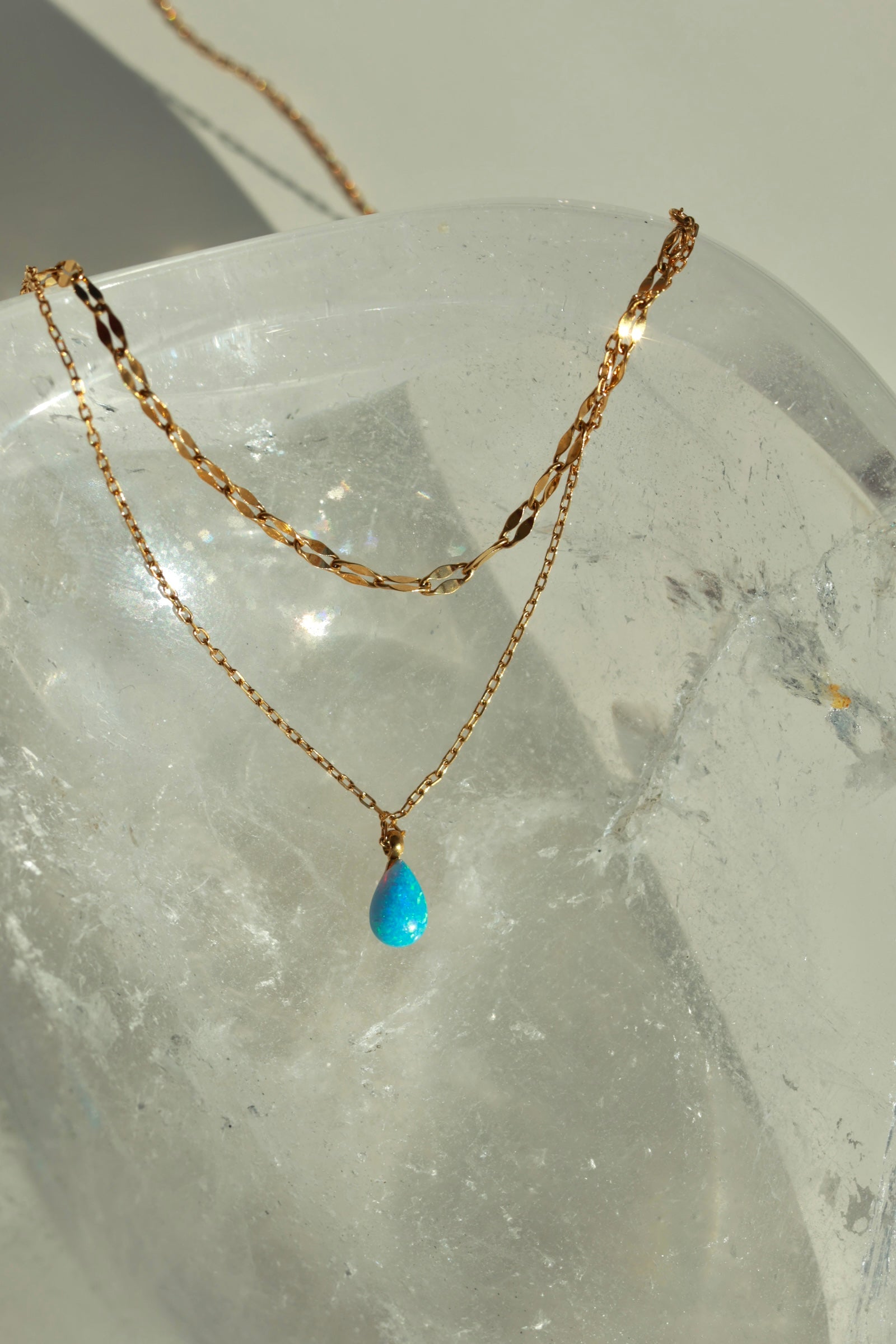 Ocean Glow Teardrop Necklace