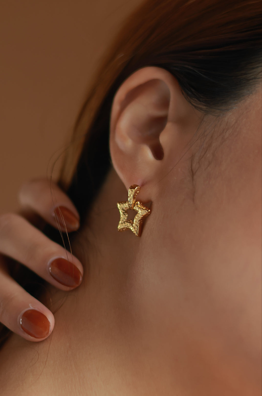 Textured Star Earrings
