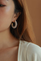 Eternity Pearl Hoop Earrings