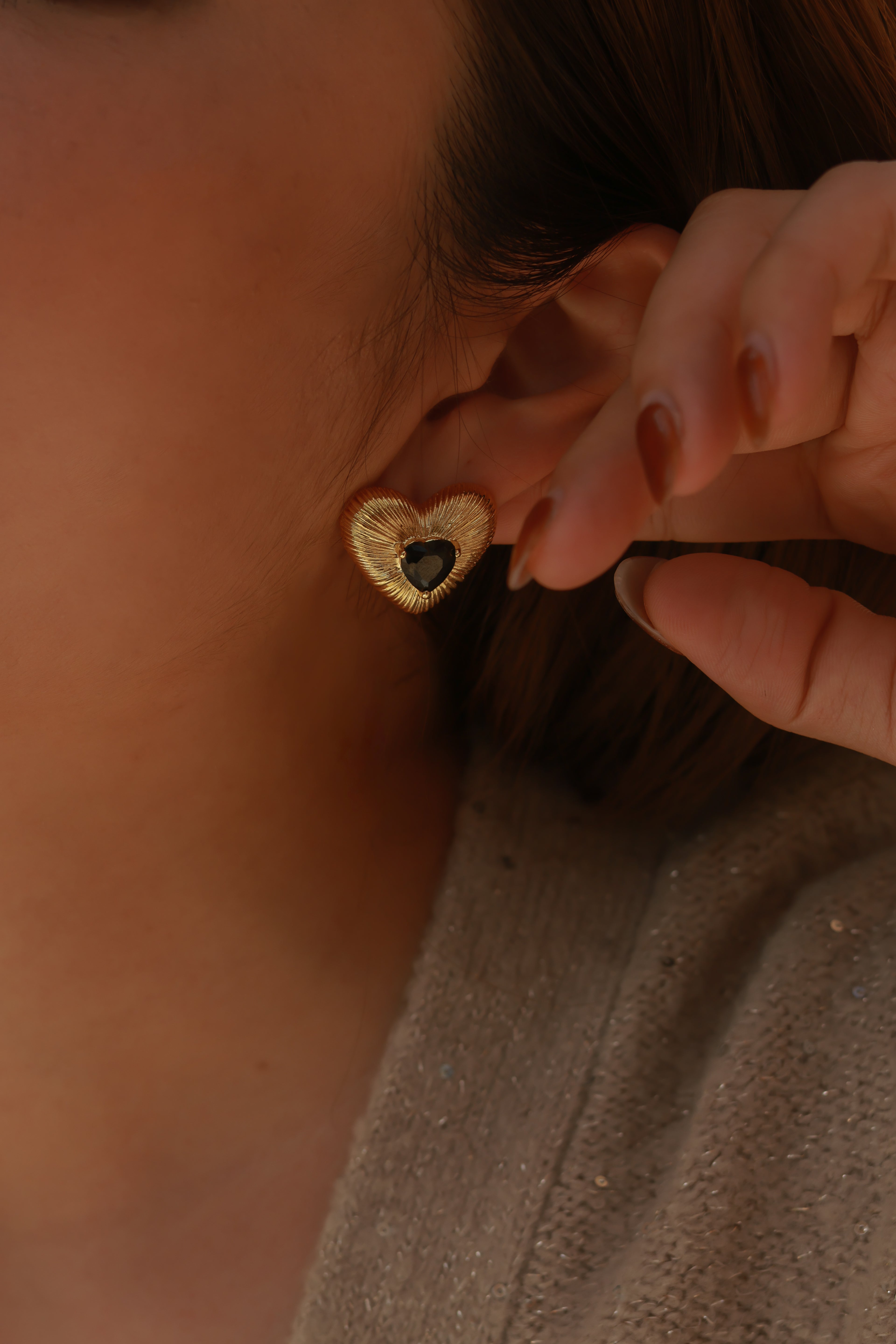 Diamond Heart Earrings