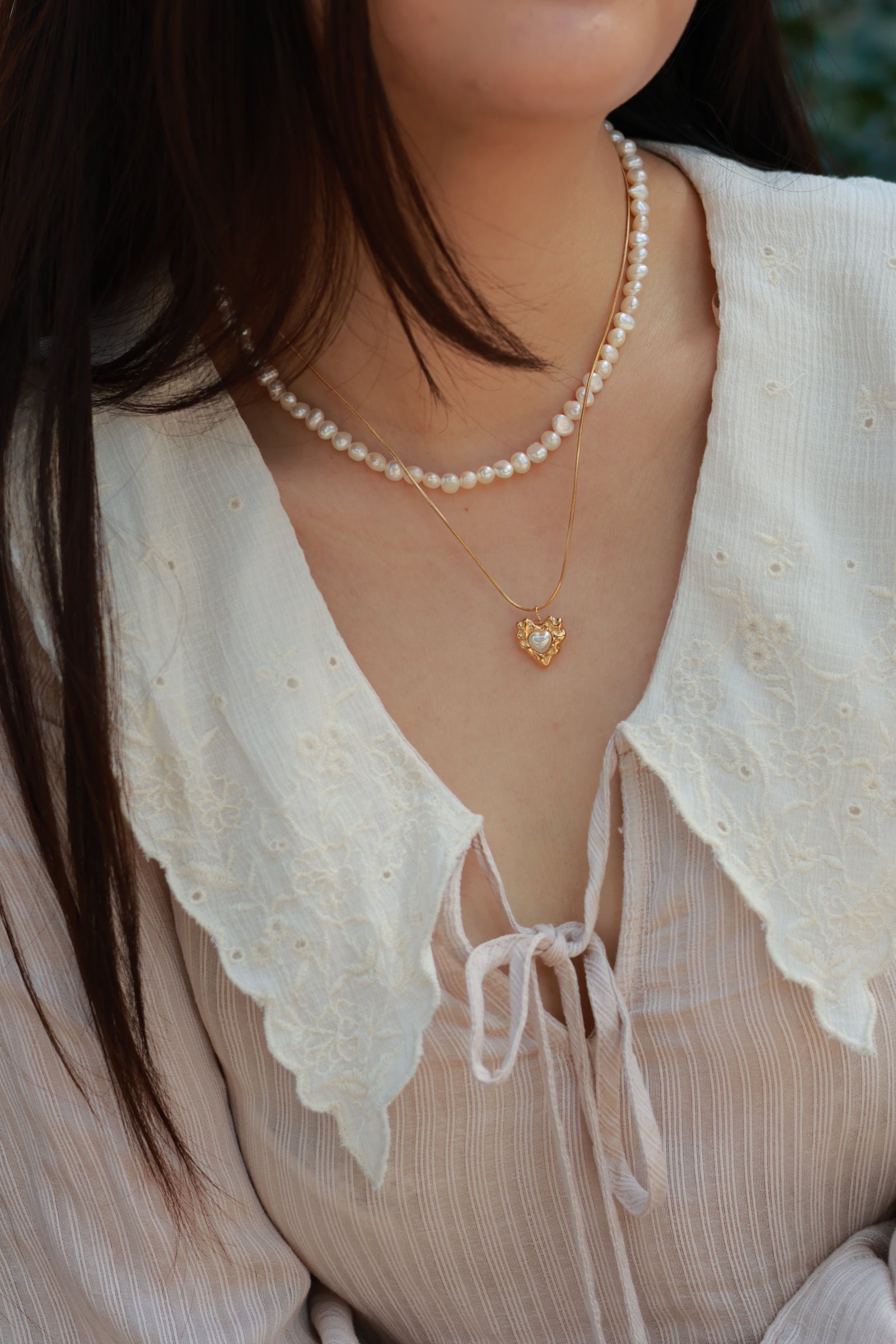 Lustre Heart Necklace Set