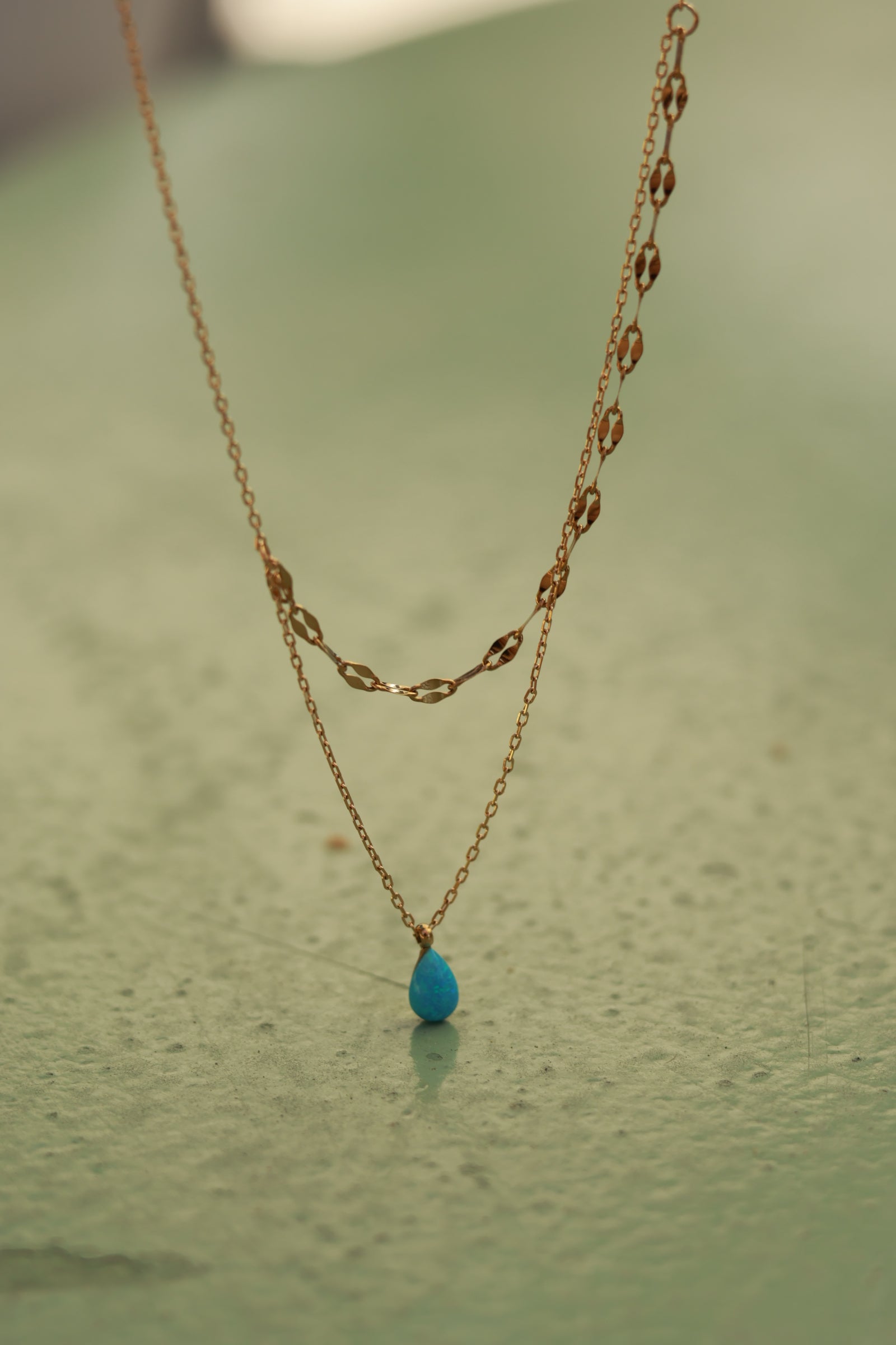 Ocean Glow Teardrop Necklace
