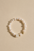Pearl & Snowflake Phantom Quartz Crystal Bracelet