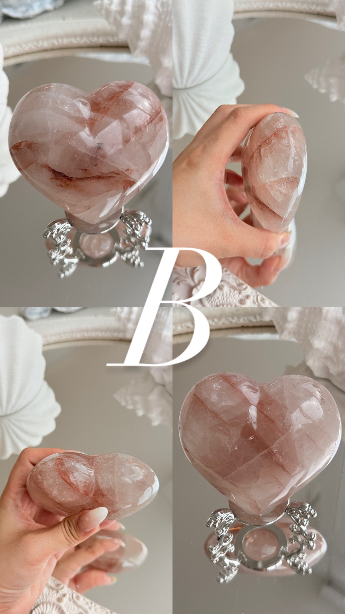 Fire Quartz Heart (with Stand)