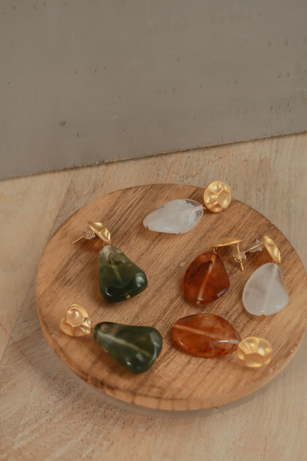 Abstract Gemstone Earrings