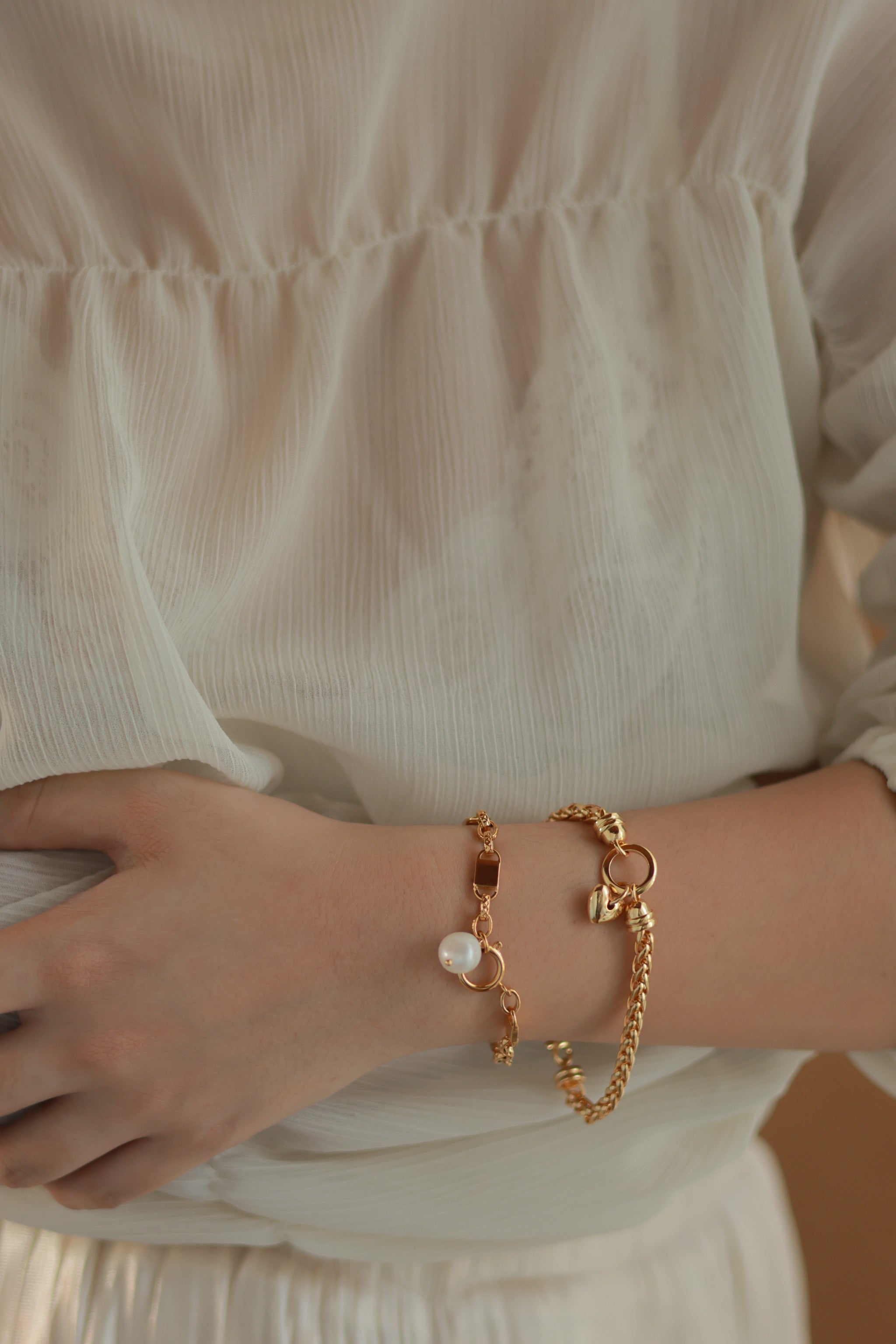 Rope Chain with Heart Charm Bracelet