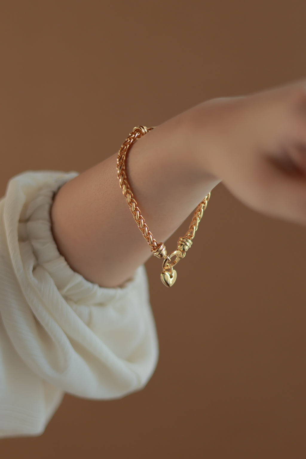 Rope Chain with Heart Charm Bracelet