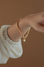 Rope Chain with Heart Charm Bracelet