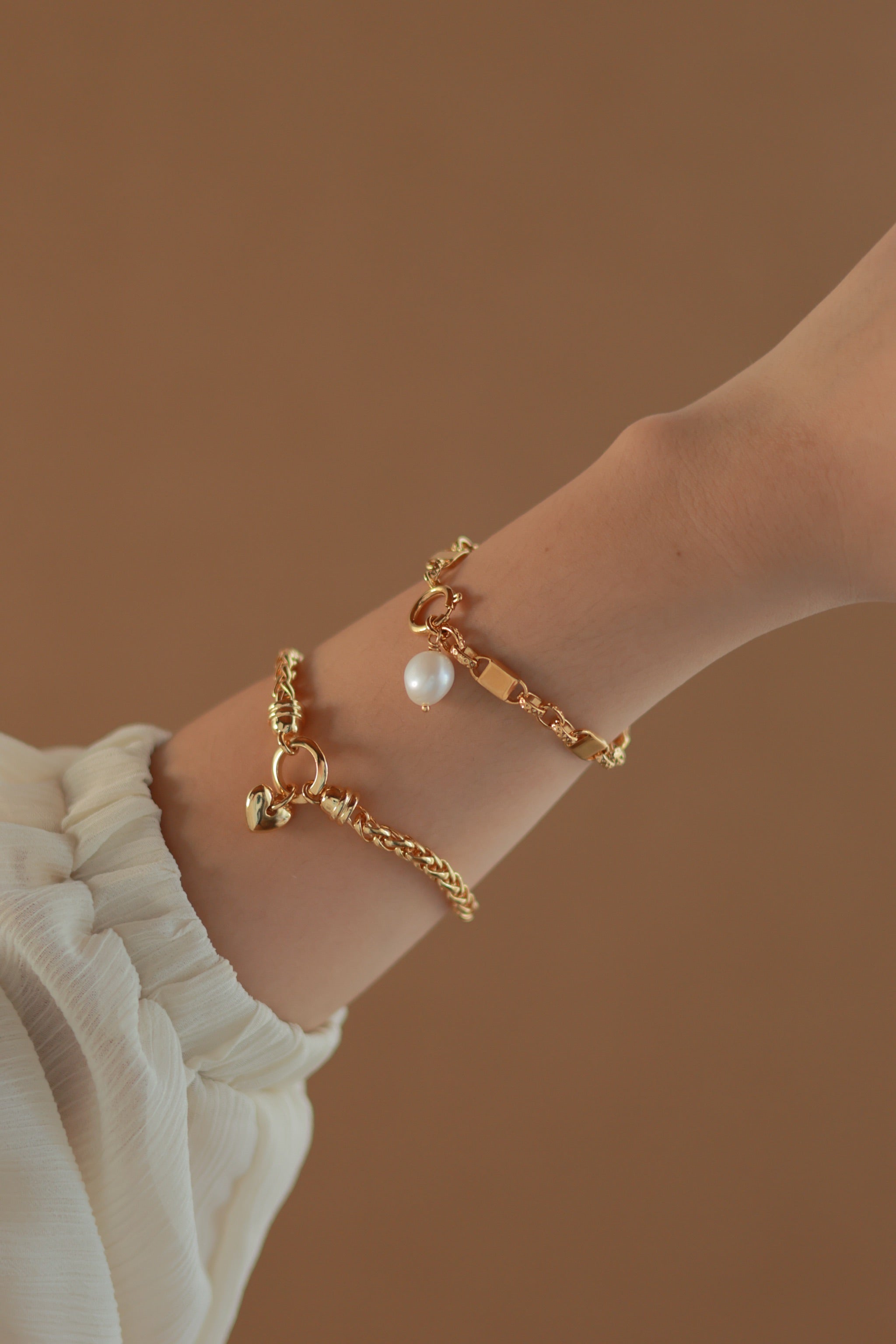 Rope Chain with Heart Charm Bracelet