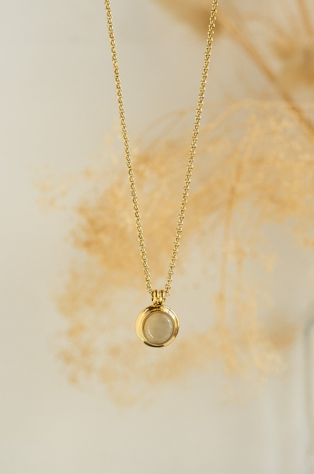 Round Rose Quartz Pendant