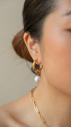Barque Pearl & Hoop Earrings