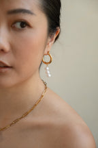 3 Pearls Drop Earrings