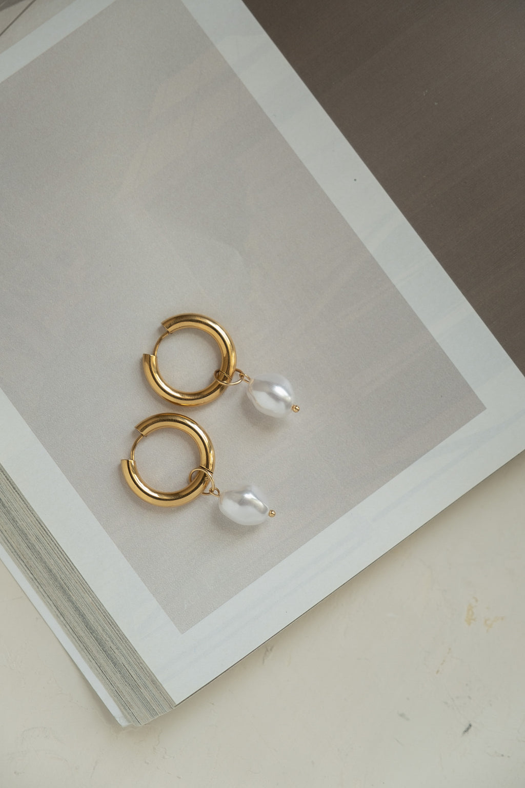 Barque Pearl & Hoop Earrings