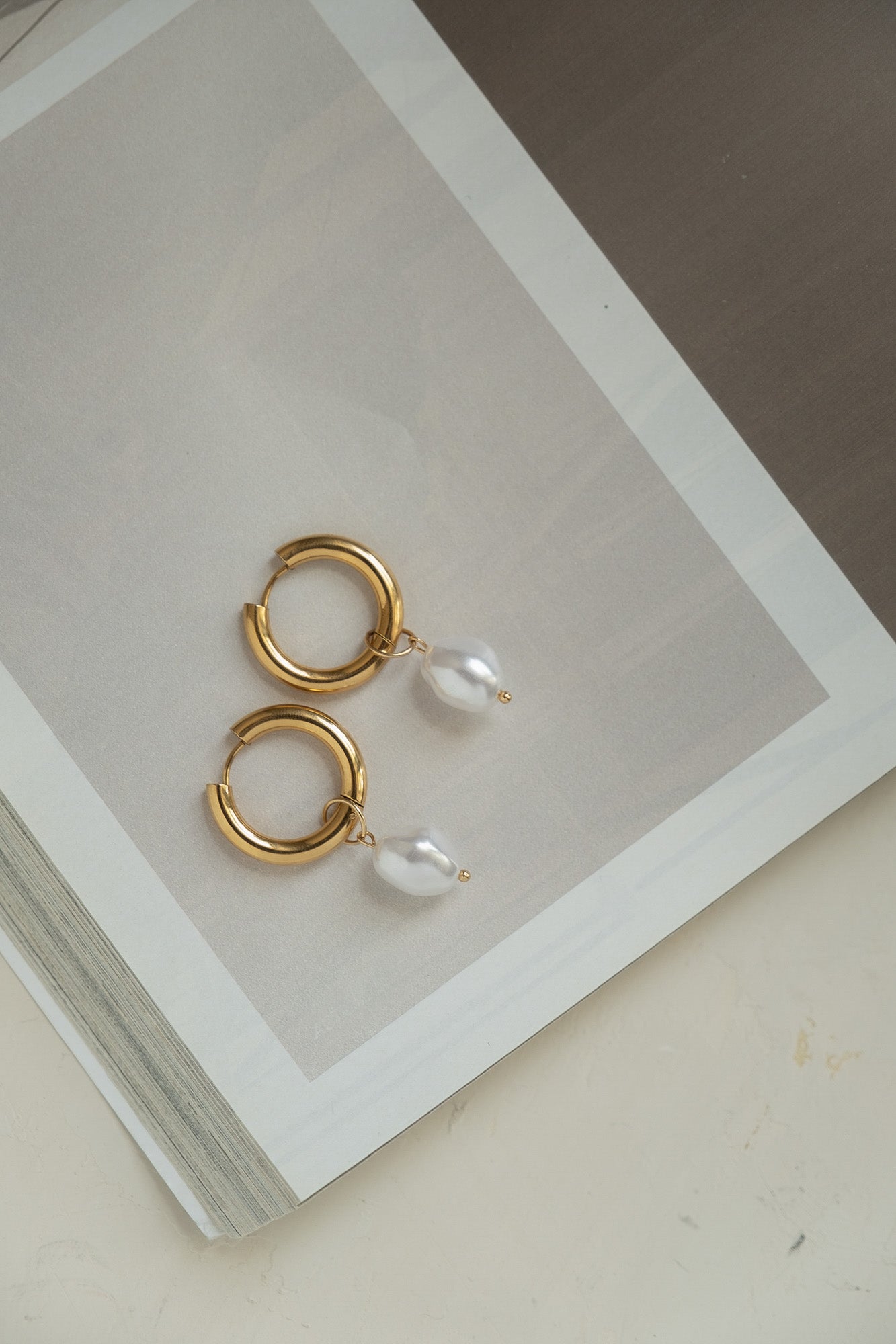 Barque Pearl & Hoop Earrings
