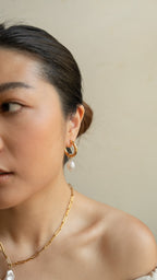 Barque Pearl & Hoop Earrings