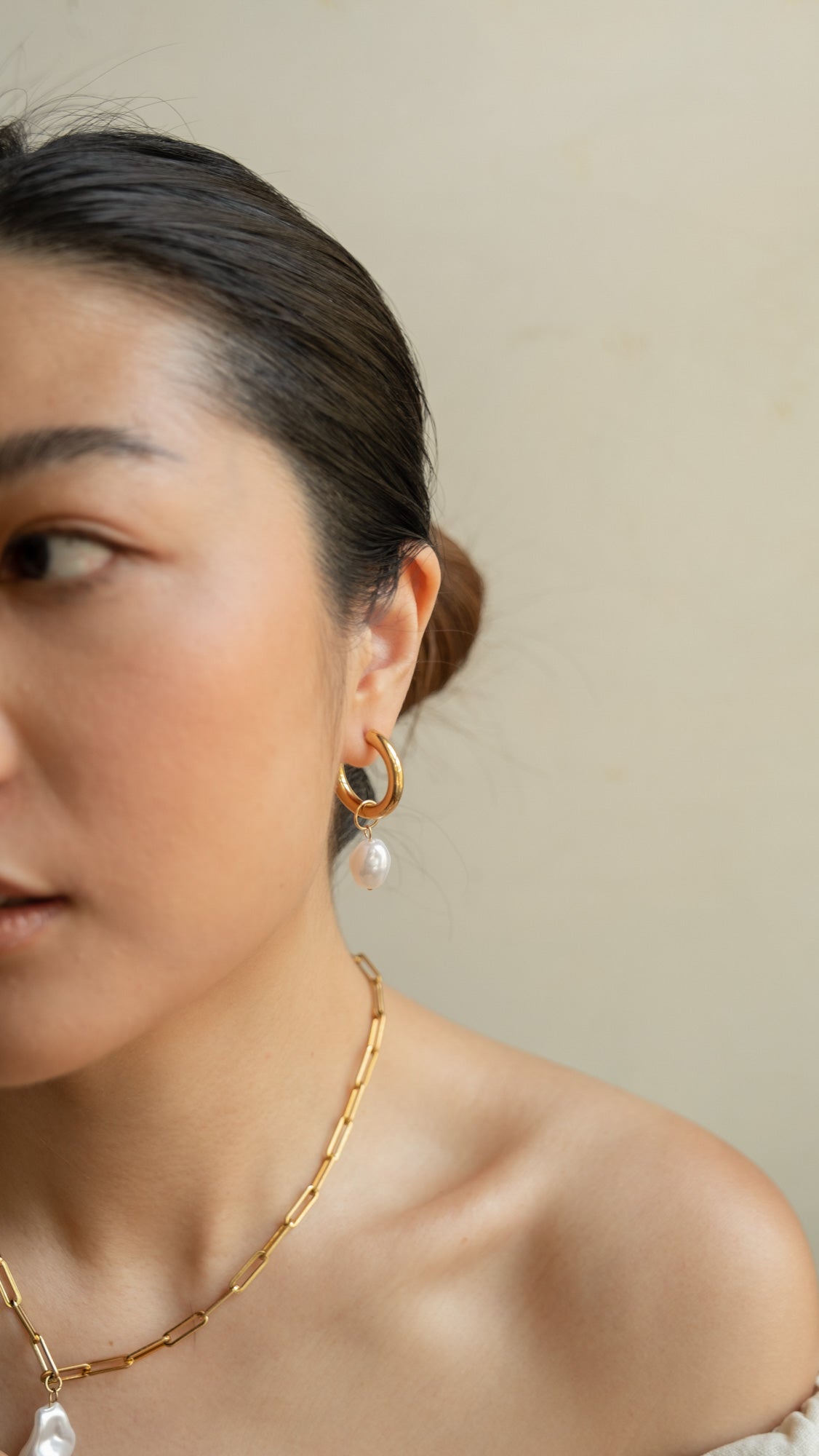 Barque Pearl & Hoop Earrings