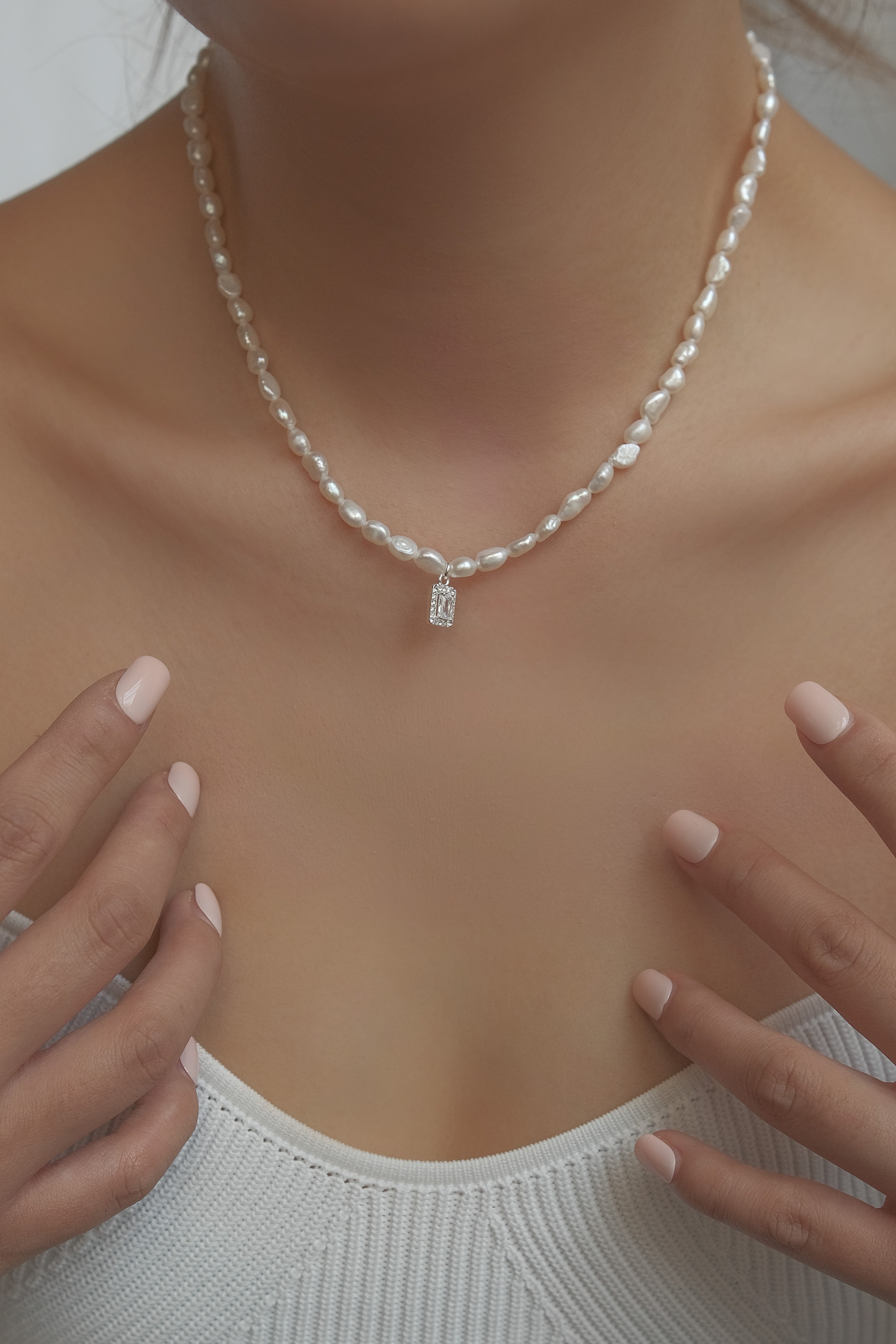 Diamond Pearl Necklace