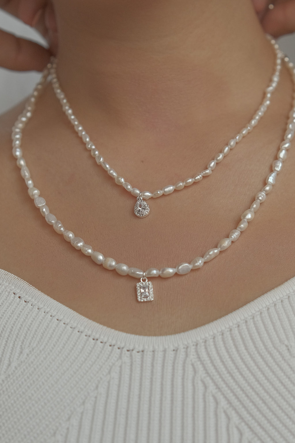 Diamond Pearl Necklace