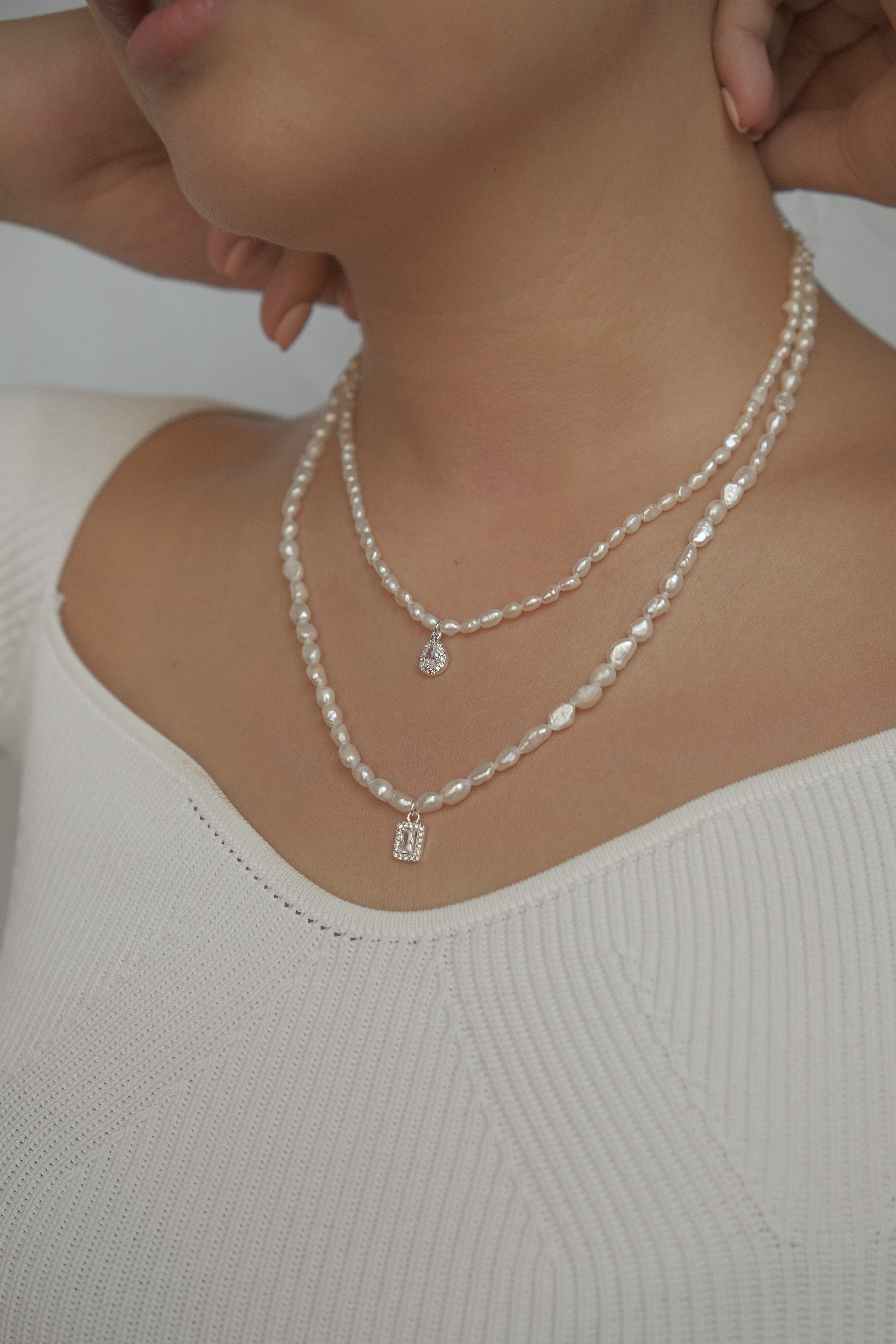 Diamond Pearl Necklace