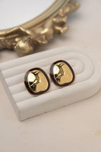 Garnet Two-Tone Studs