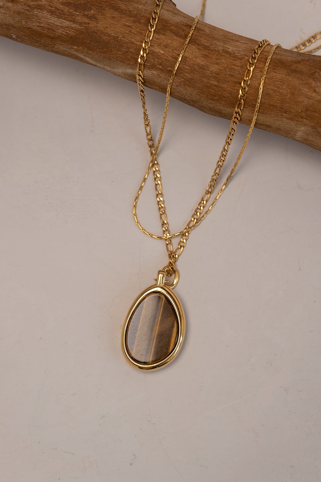 Tiger's Eye Long Drop Necklace