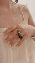 Amethyst Perfume Bottle Necklace
