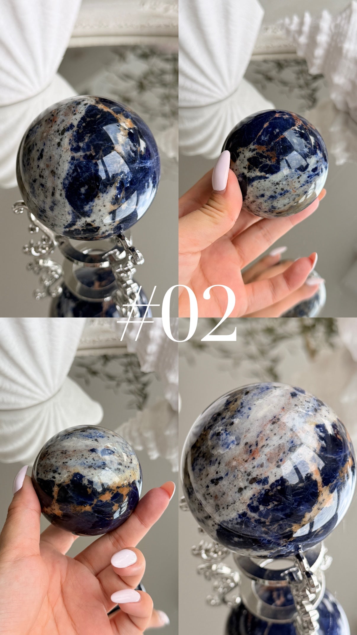 Earth Pattern Sodalite Crystal Sphere