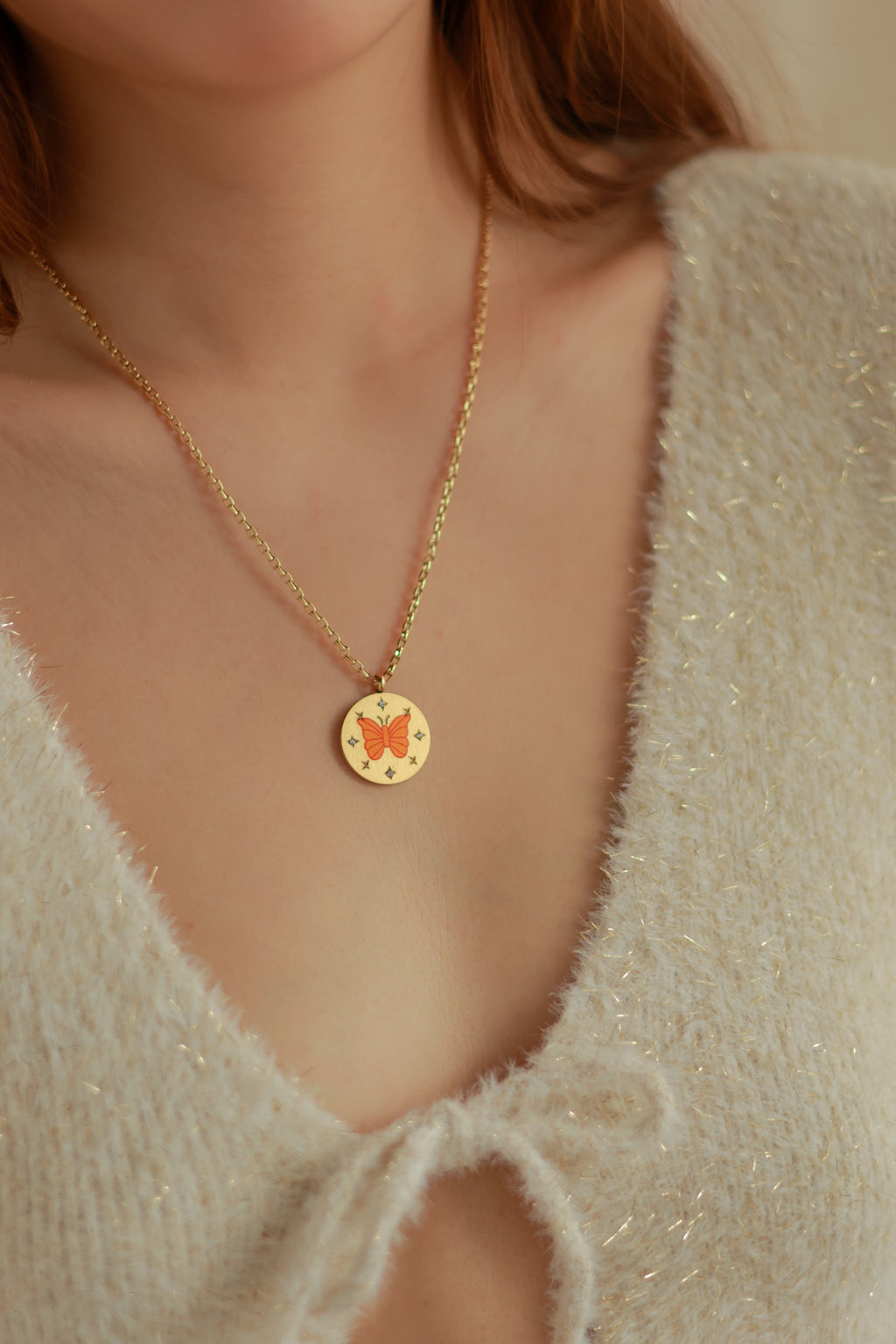 Enamel Butterfly Necklace