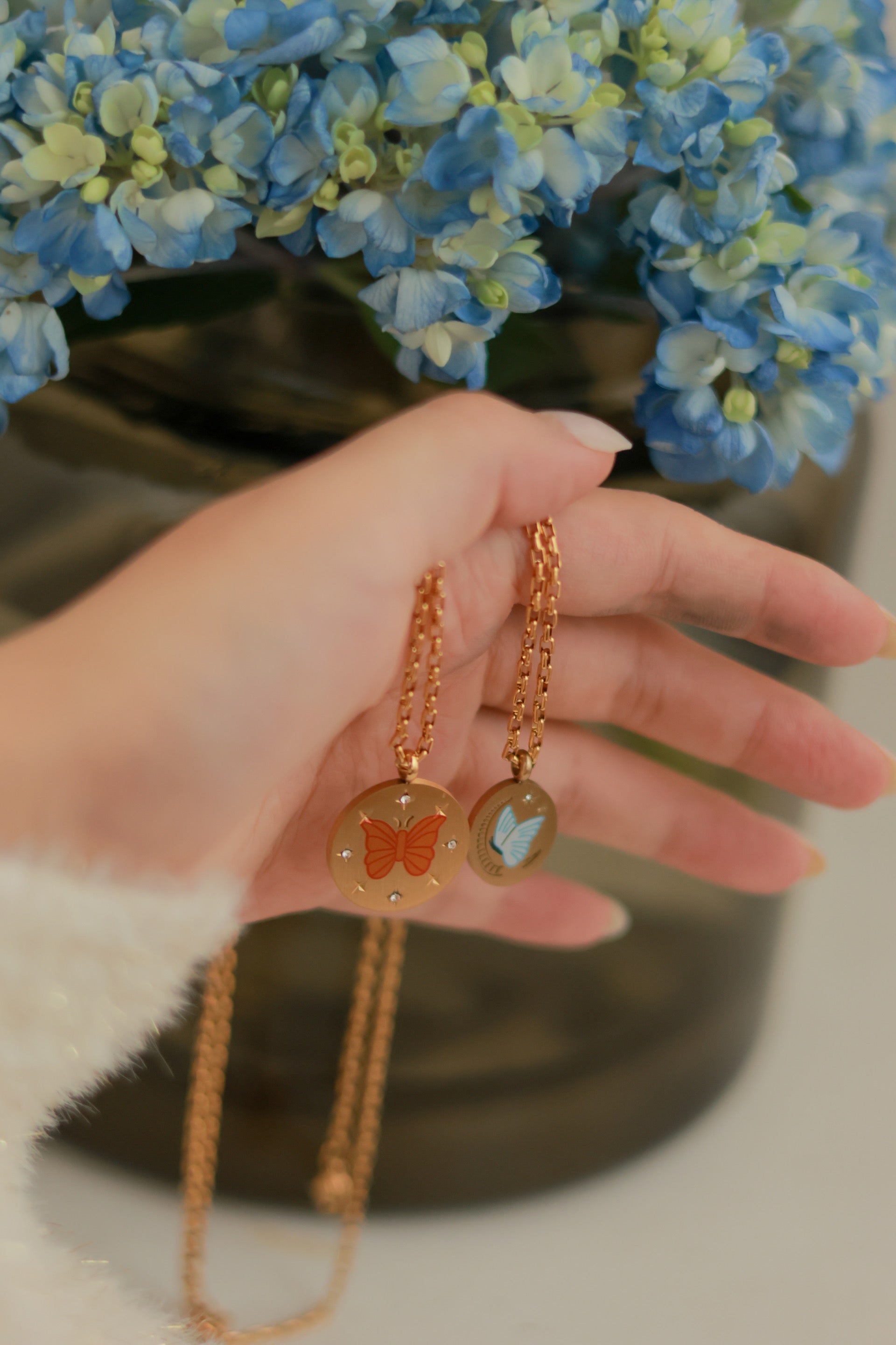 Enamel Butterfly Necklace