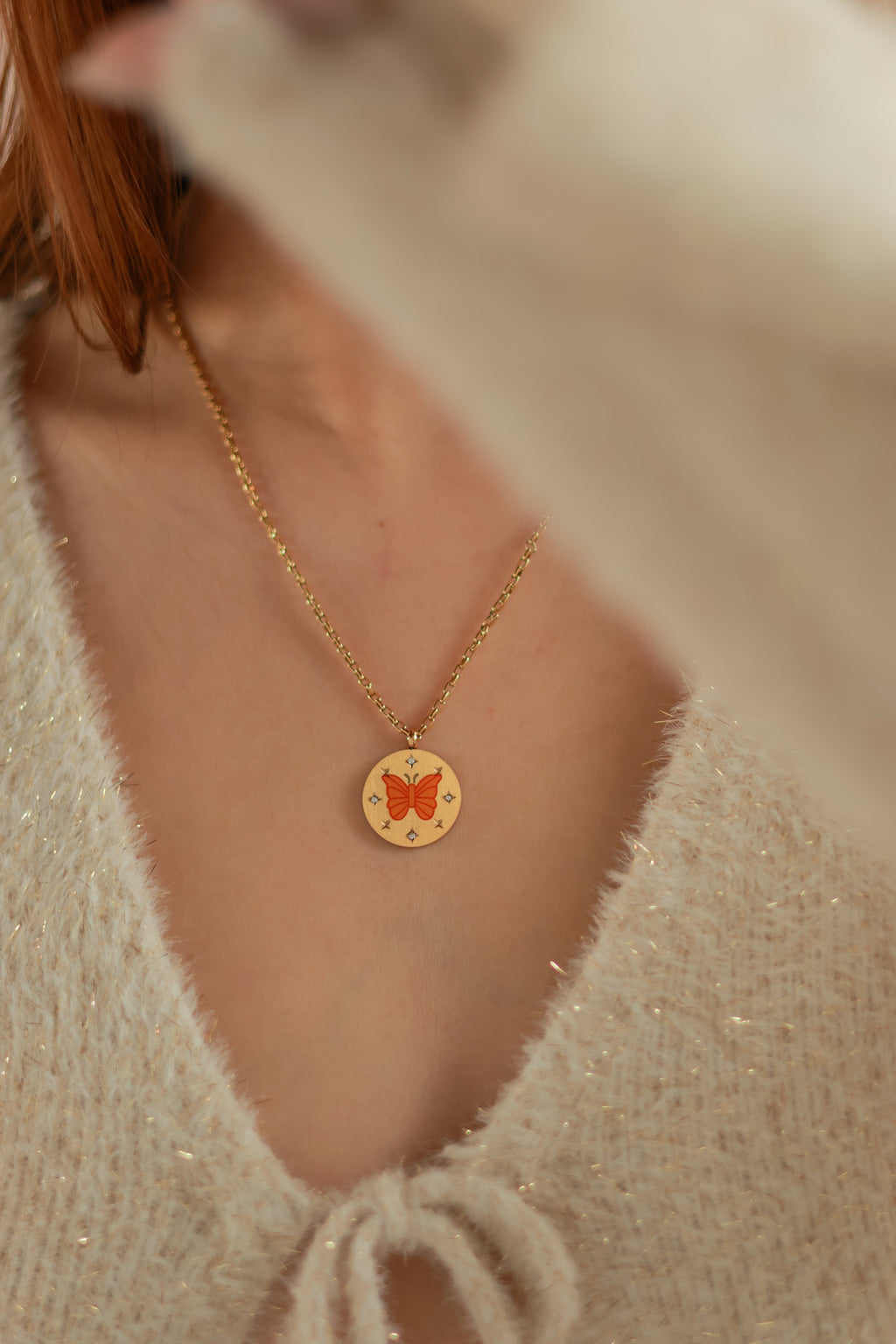 Enamel Butterfly Necklace