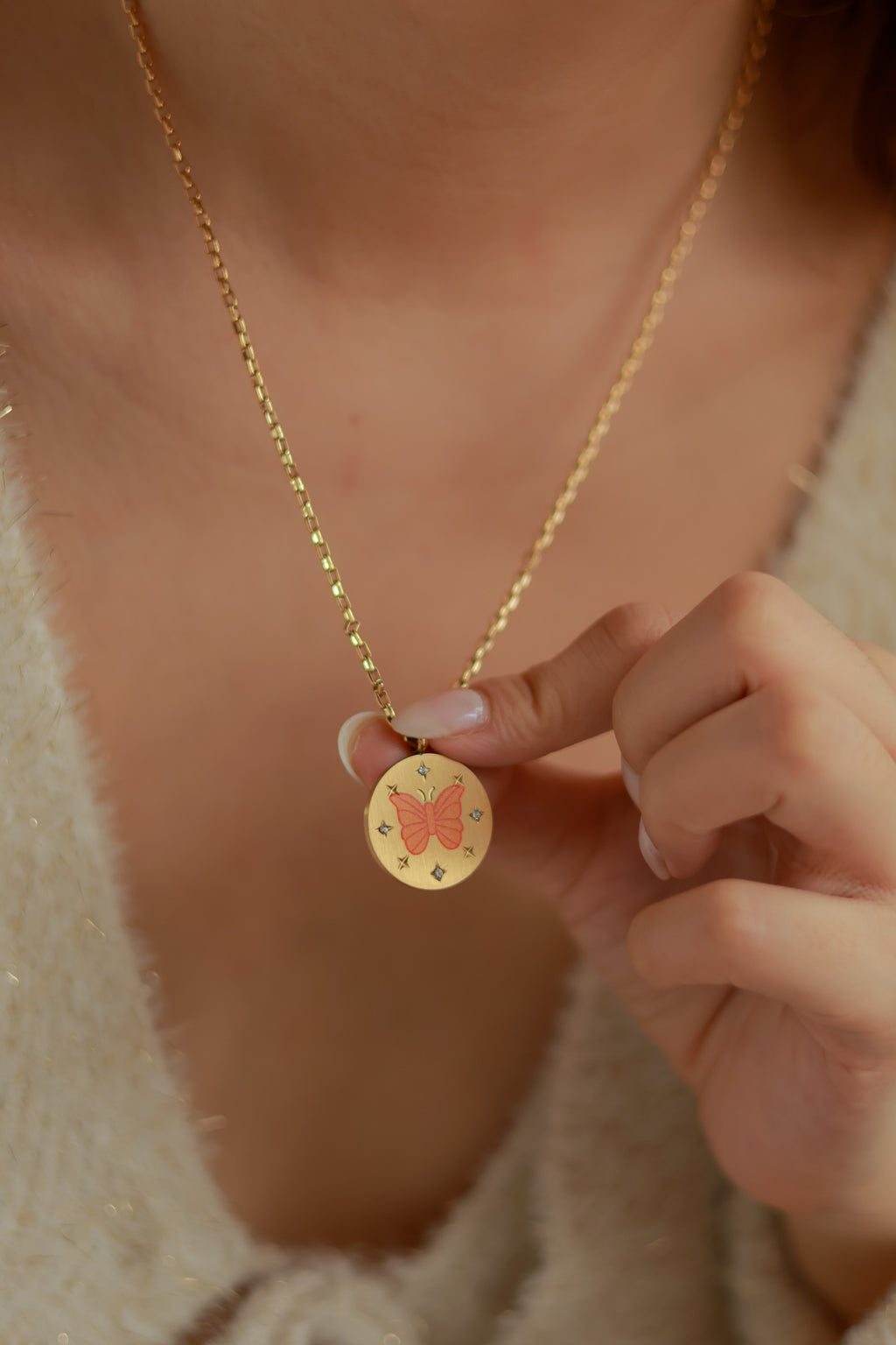 Enamel Butterfly Necklace