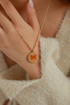Enamel Butterfly Necklace