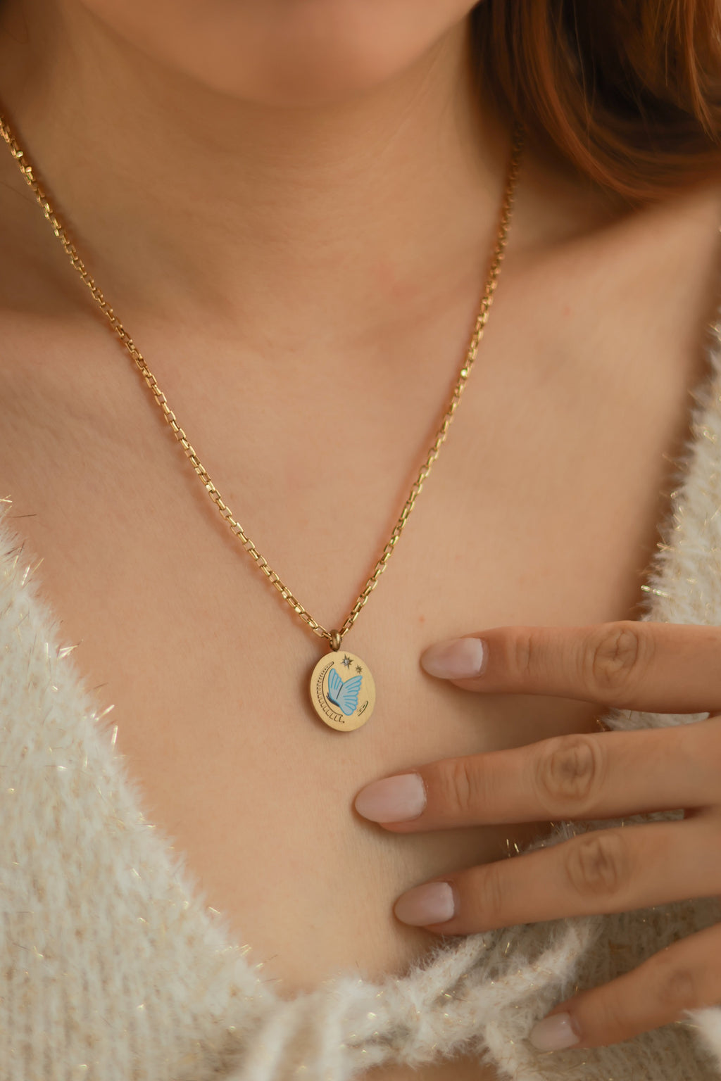 Enamel Butterfly Necklace