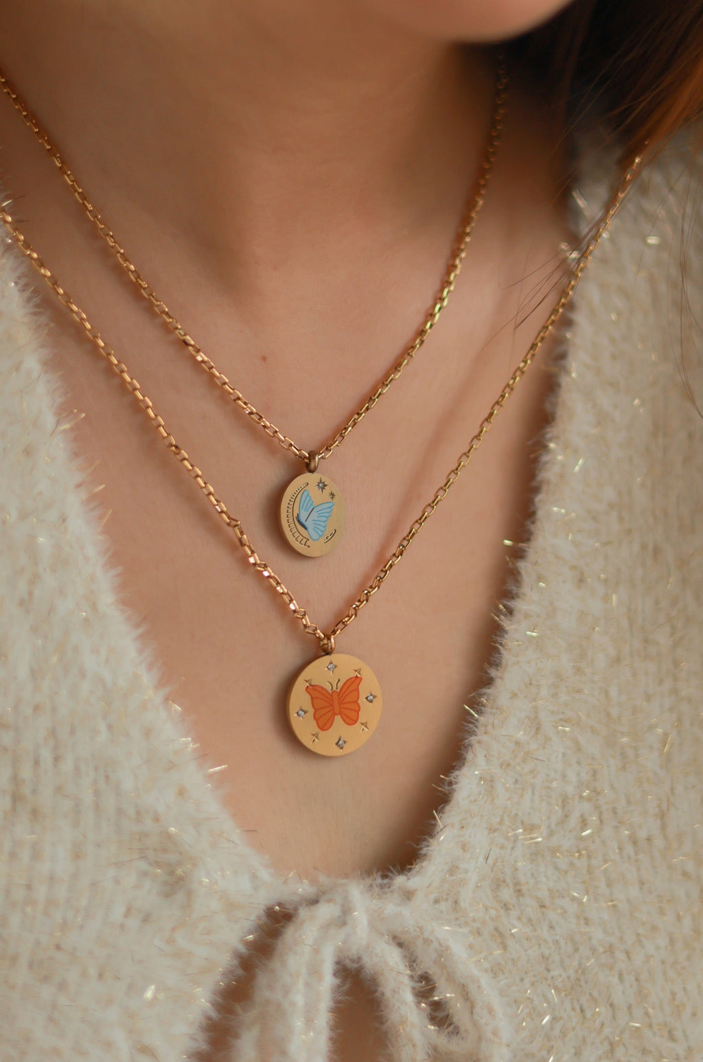 Enamel Butterfly Necklace