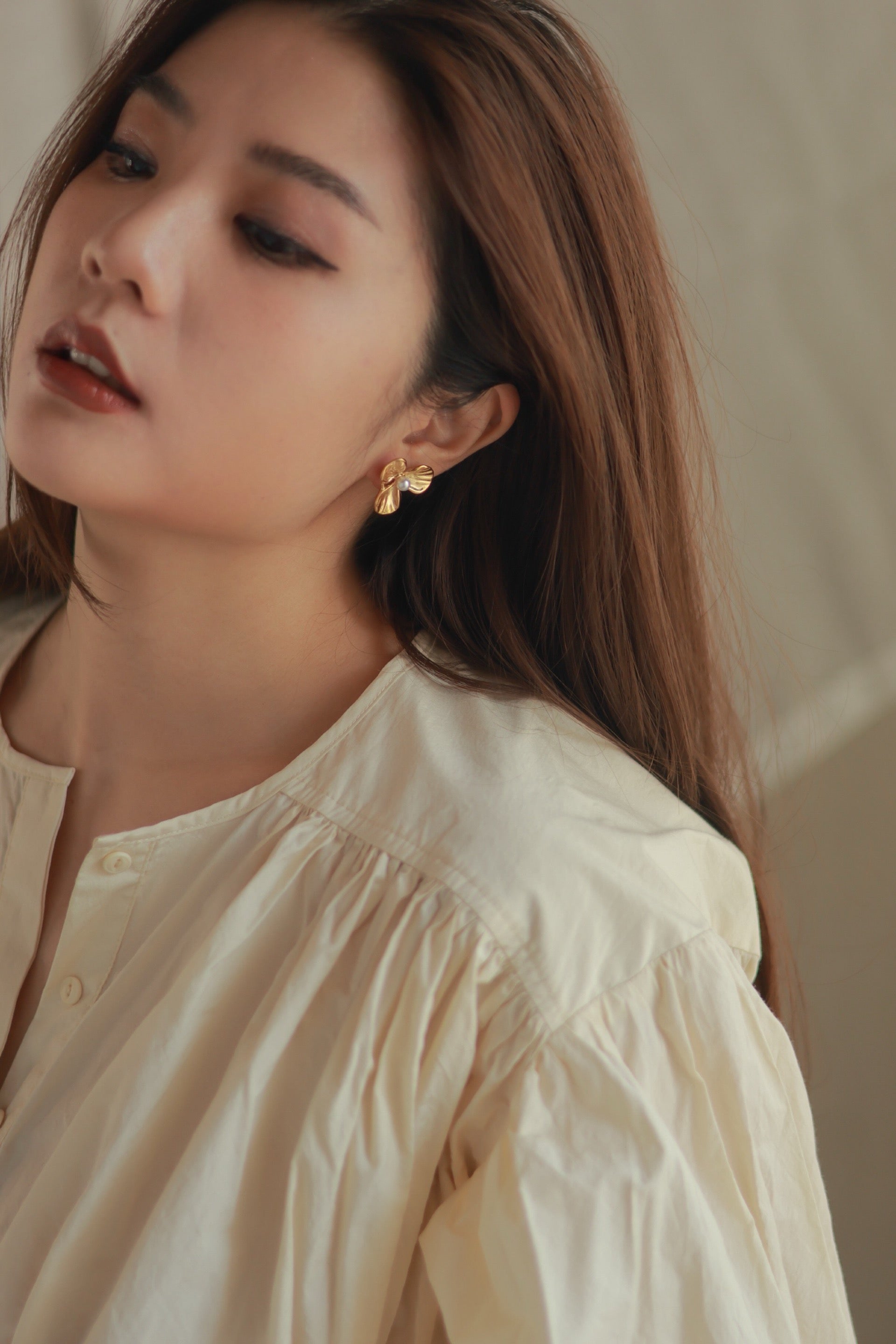 Flower Pearl Studs