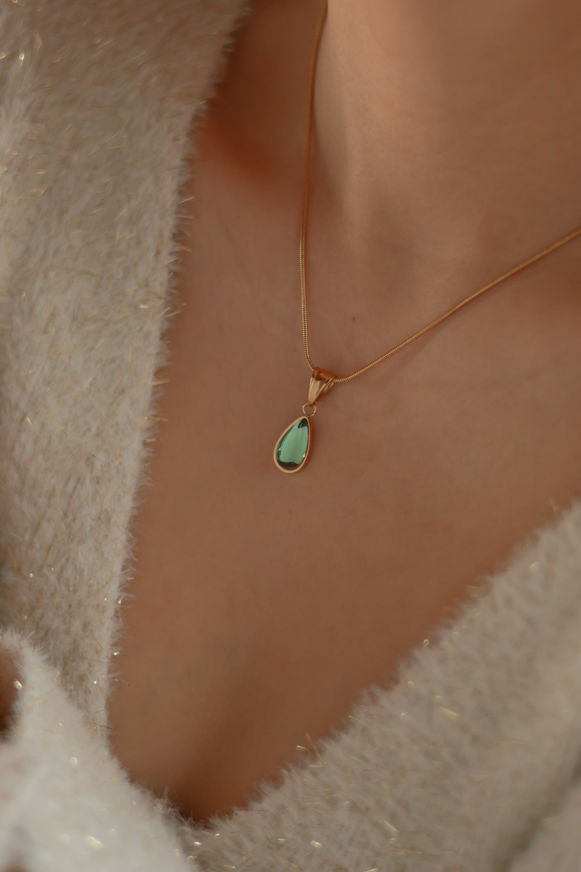 Green Teardrop Necklace