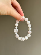 Cherry Blossom Agate with Pearls Crystal Bracelet