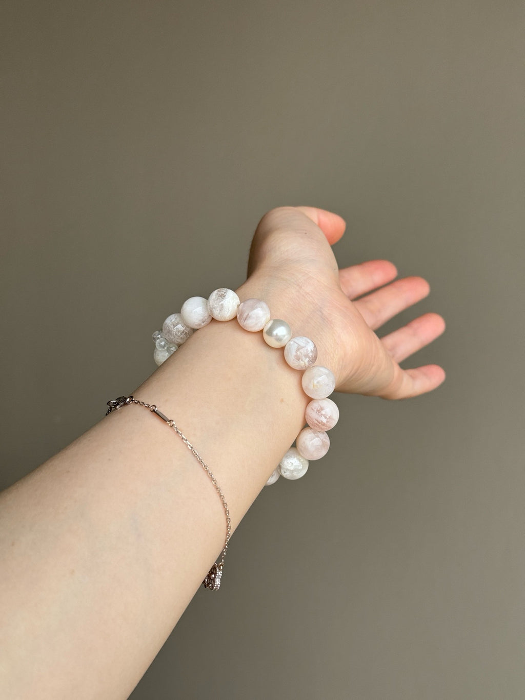 Cherry Blossom Agate with Pearls Crystal Bracelet