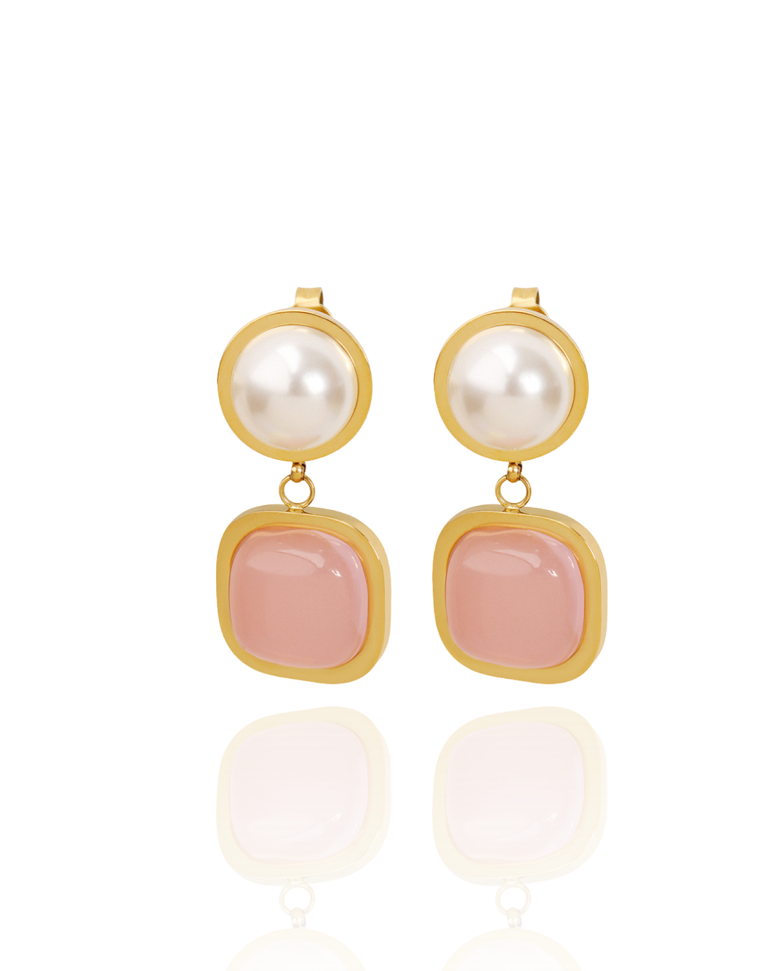 Pink Pearl Drop Earrings