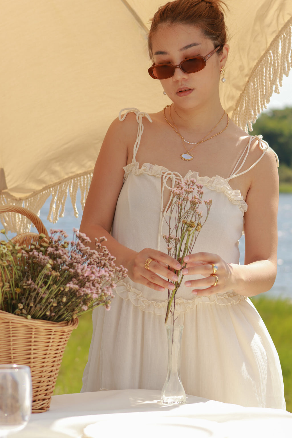 Dainty Beaded Pearl Necklace