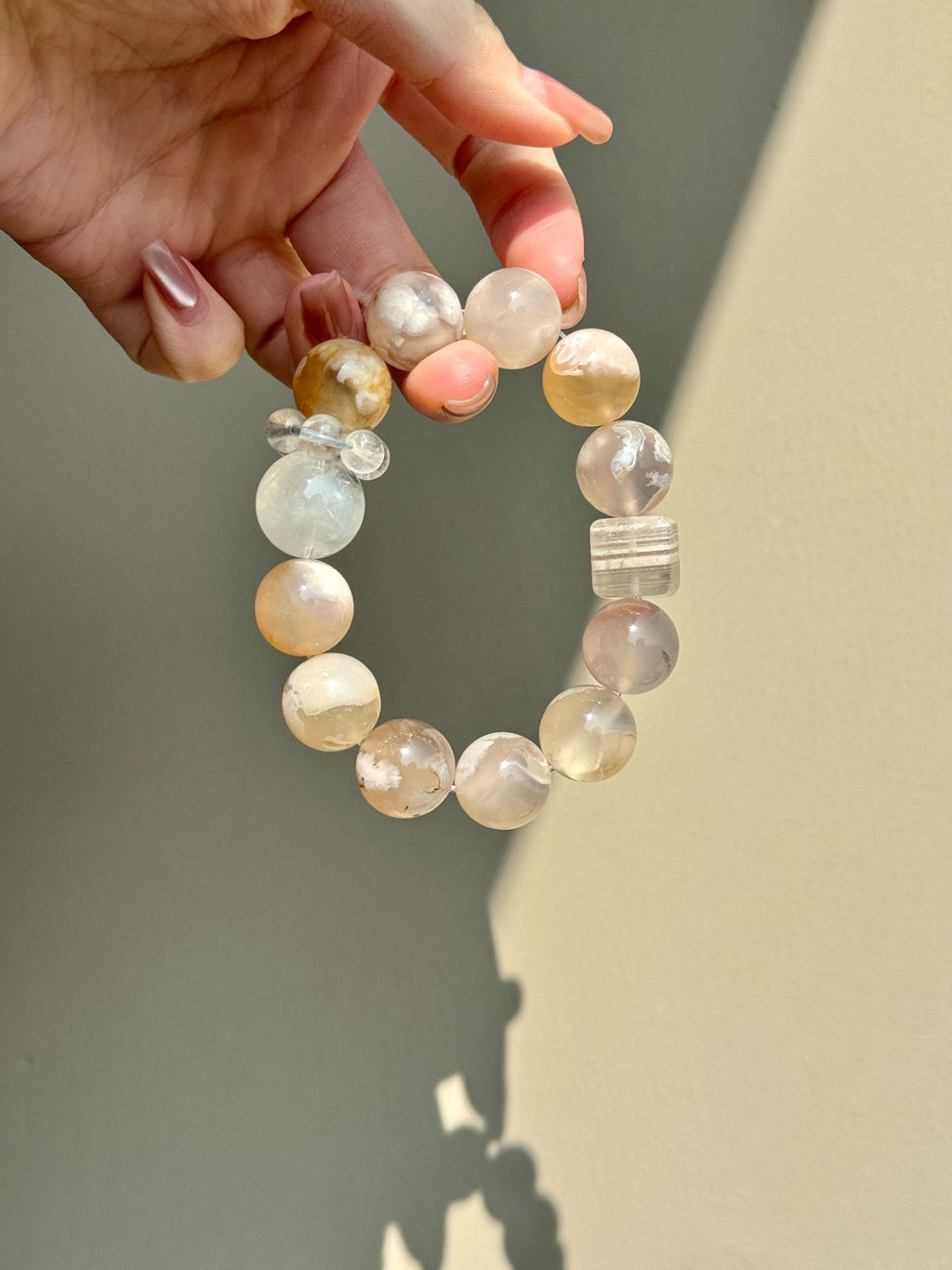 Flower Agate Mixed Crystal Bracelet