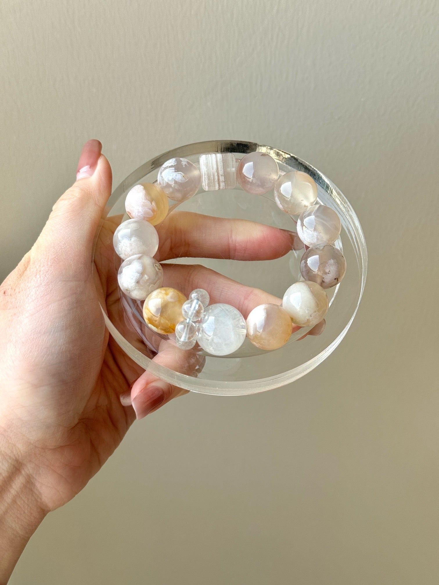 Flower Agate Mixed Crystal Bracelet