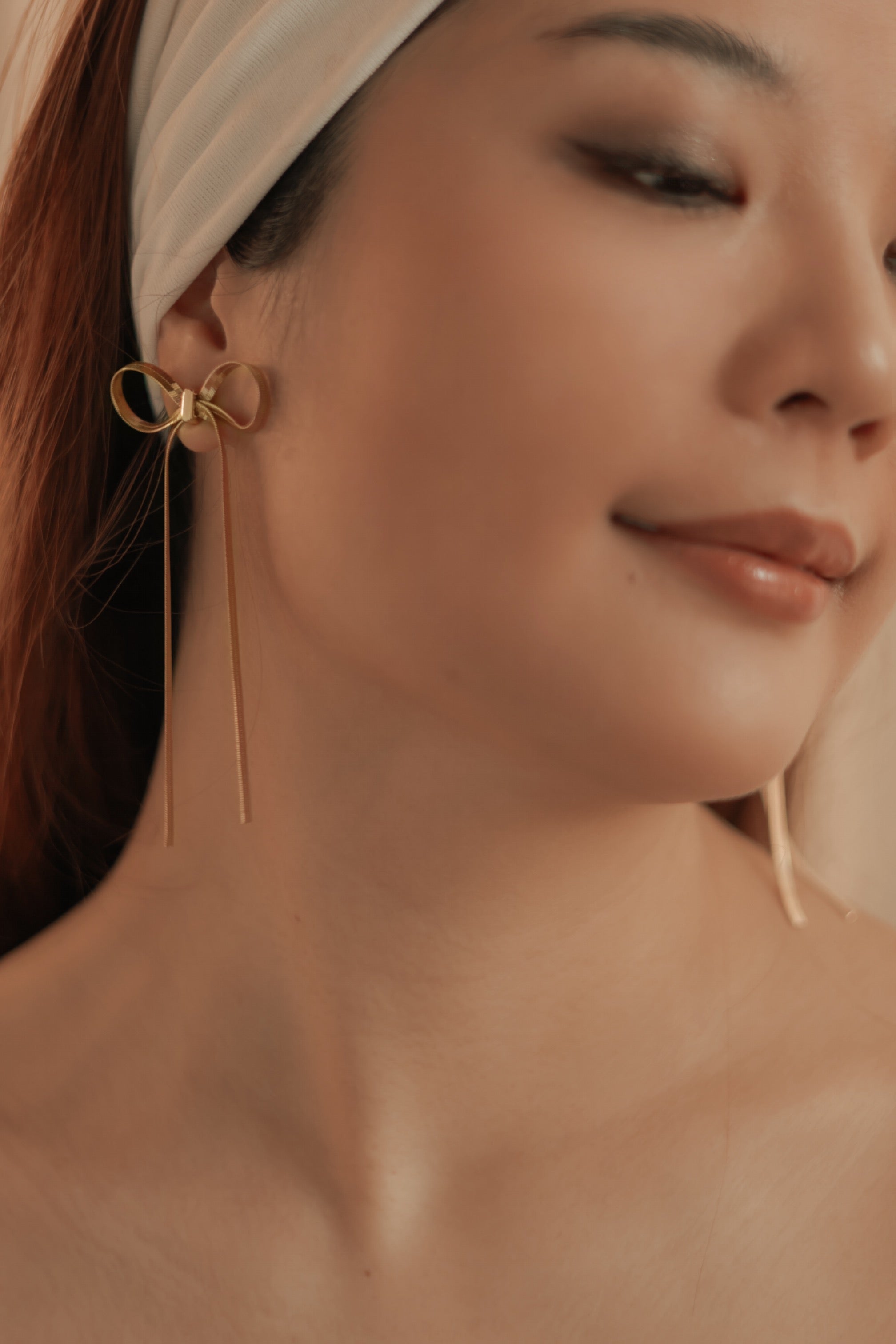 Long Bow Drop Earrings