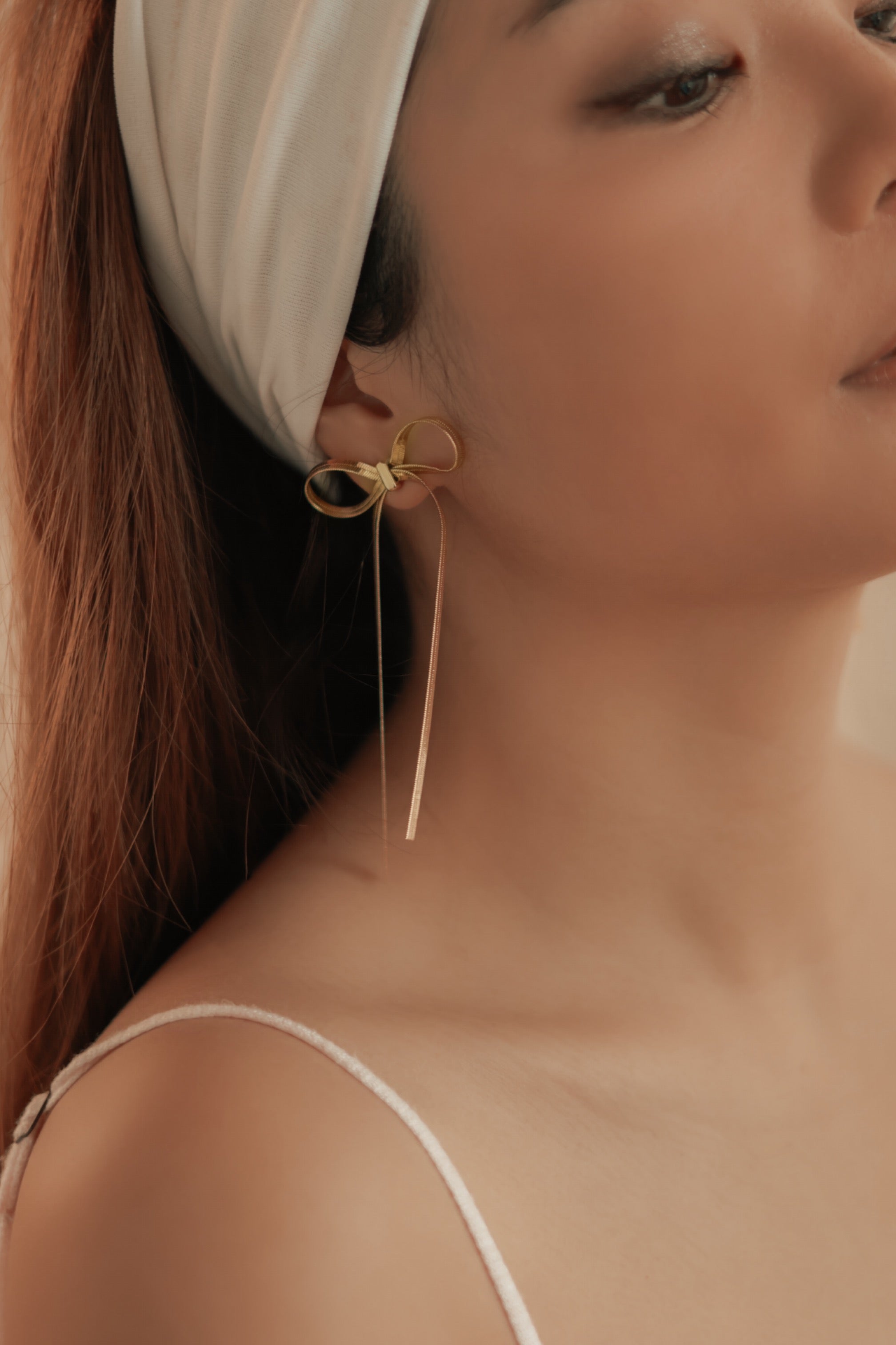 Long Bow Drop Earrings