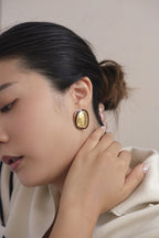 Garnet Two-Tone Studs