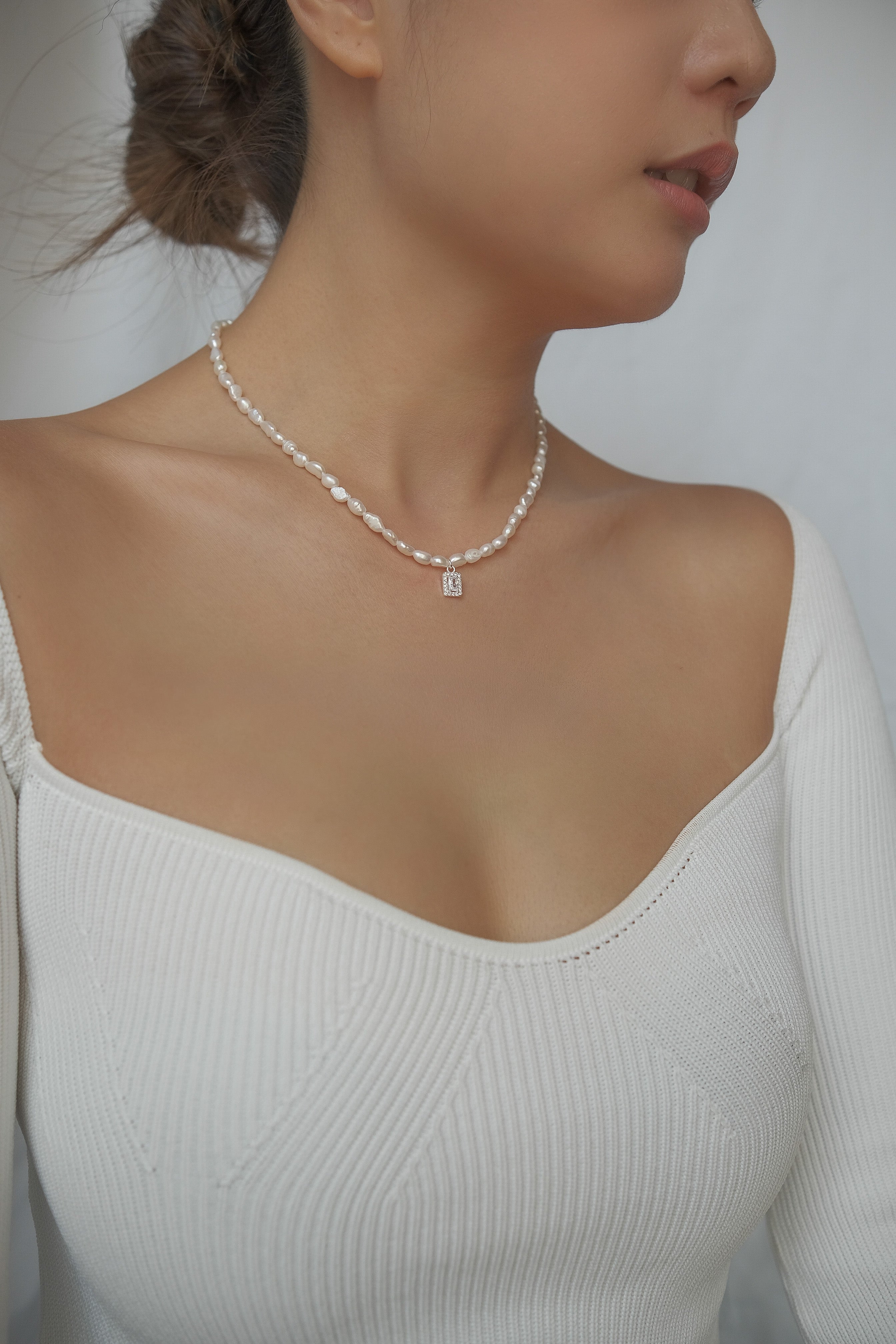 Diamond Pearl Necklace